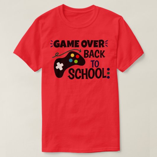 新学期おもしろいゲームオーバー先生学生コン Tシャツ (デザイン正面)