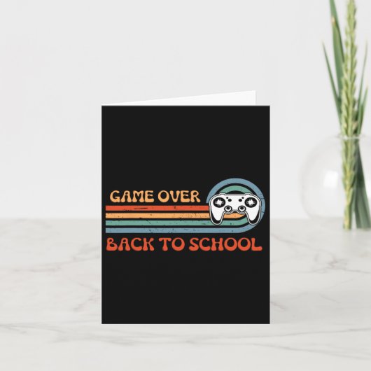 新学期おもしろいゲームオーバー先生学生ビデオ カード (正面)