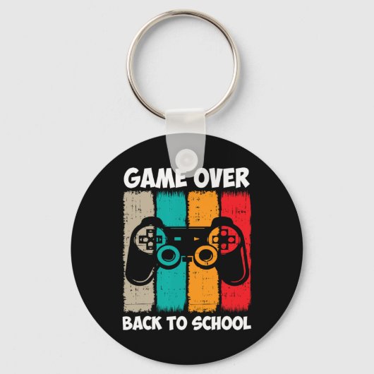 新学期おもしろいゲームオーバー先生学生ビデオ キーホルダー (正面)