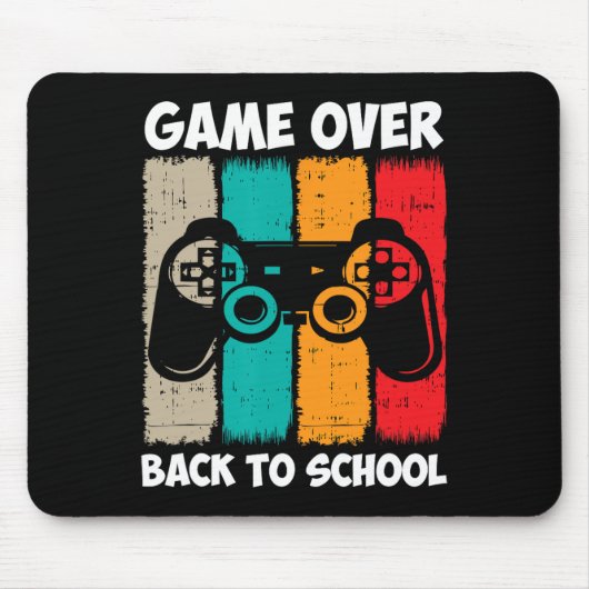 新学期おもしろいゲームオーバー先生学生ビデオ マウスパッド (正面)