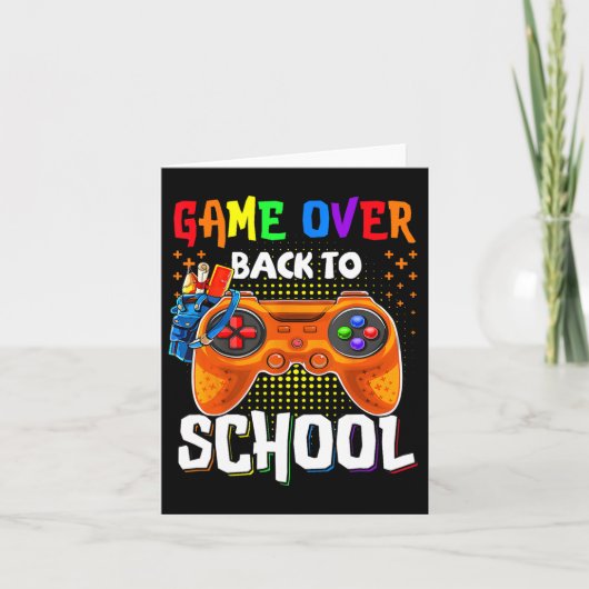 新学期おもしろいゲームオーバー先生学生連絡先 カード (正面)