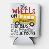 新学期おもしろいバスの幼児の車輪 缶クーラー (正面)