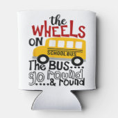 新学期おもしろいバスの幼児の車輪 缶クーラー (裏面)