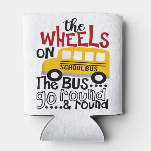 新学期おもしろいバスの幼児の車輪 缶クーラー (裏面)