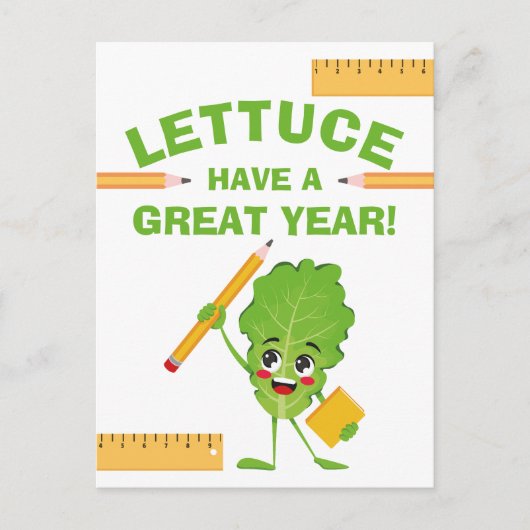 新学期おもしろいフードパンが年を素晴らし持つ ポストカード (正面)