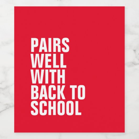 新学期おもしろい赤 ワインラベル (シングルラベル)