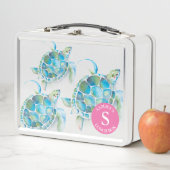 新学期かわいいキッズウミガメ メタルランチボックス (インサイチュ)