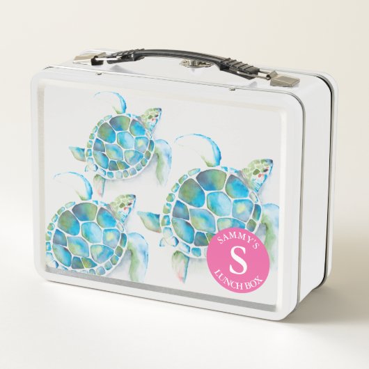 新学期かわいいキッズウミガメ メタルランチボックス (裏面)