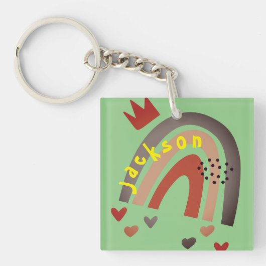 新学期かわいいキッズボホクラウド&レインボウズ キーホルダー (正面)