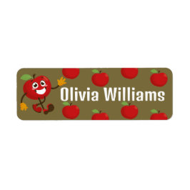 新学期かわいい漫画おもしろいレッドアップル ラベル