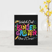 新学期ここで幼稚園を見て来 カード (黄色い花)