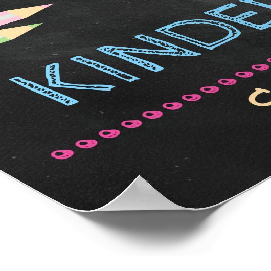 新学期こんにちは幼稚園の名前の日付 ポスター (角)