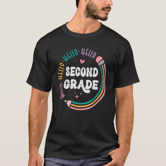 新学期こんにちは2年生2年生ティーチ Tシャツ (正面)