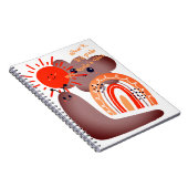  
新学期にワクワク！スマイリーな雲と太陽のカタツムリ名前テンプレート ノートブック (右側)