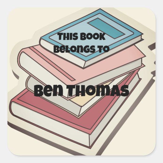 新学期に！この本は〇〇ちゃんのもの スクエアシール (正面)