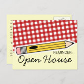 新学期のオープンハウス/オリエンテーションの郵便はがき 案内ポストカード (正面/裏面)