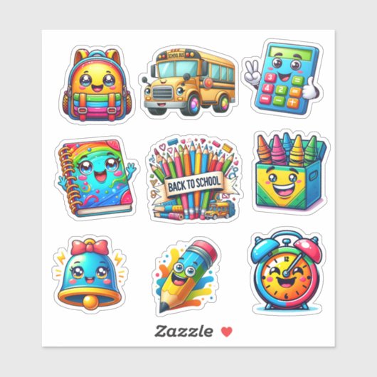 新学期のカラフルな要素セット9 シール (シート)