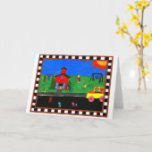 新学期のクラシックな挨拶状 カード (黄色い花)