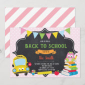 新学期のパーティー招待状 招待状 (正面/裏面)