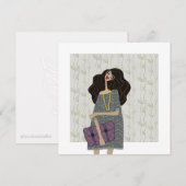 新学期のファッションアイコン ファッションイラスト 招待状 (正面/裏面)