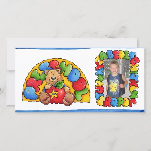 新学期のフォトカード 案内状 (正面)