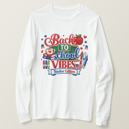 新学期のワクワク先生バージョン長袖Tシャツ Tシャツ