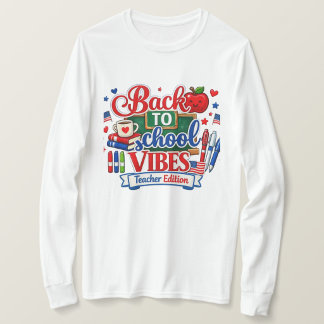 新学期のワクワク先生バージョン長袖Tシャツ Tシャツ