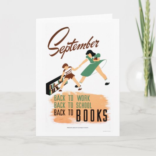 新学期の仕事1940 WPA カード (正面)