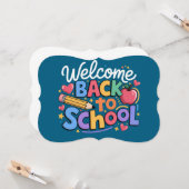 新学期の先生 初日の学校が面白い カード (正面/裏面インサイチュ)