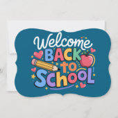 新学期の先生 初日の学校が面白い カード (正面)