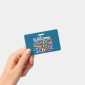 新学期の先生 初日の学校が面白い バッジ (手持ち)