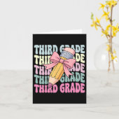 新学期の初日のTシャツ 三年生 クール 3rd カード (黄色い花)