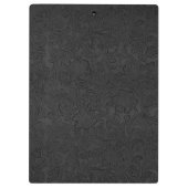 新学期の大学黒の素朴な革 クリップボード (裏面)