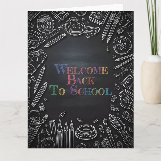 新学期の始まり - 学校生活が再スタート! カード (正面)