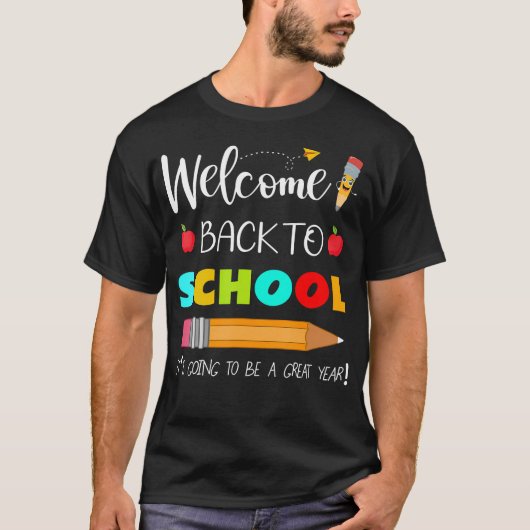新学期の始まり 教員 生徒達の初日 Tシャツ (正面)