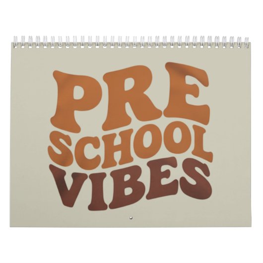 新学期の最初の日Pre-K Preschool Groovy カレンダー (カバー)