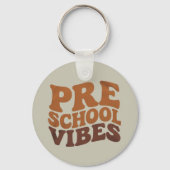 新学期の最初の日Pre-K Preschool Groovy キーホルダー (正面)
