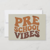 新学期の最初の日Pre-K Preschool Groovy サンキューカード (正面)