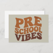 新学期の最初の日Pre-K Preschool Groovy サンキューカード (正面/裏面)