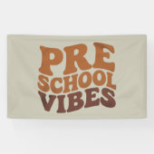新学期の最初の日Pre-K Preschool Groovy 横断幕 (横)