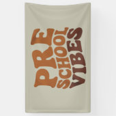 新学期の最初の日Pre-K Preschool Groovy 横断幕 (縦)