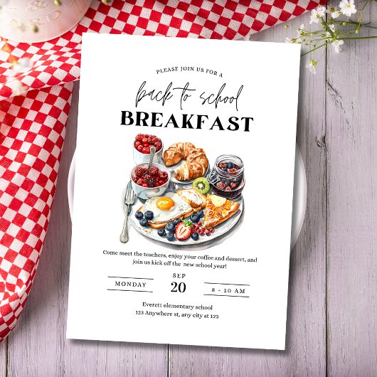 新学期の朝食会のお誘い 先生たちとの懇談会 招待状