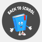 新学期の本のステッカーとラベル ラウンドシール (正面)