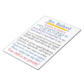 新学期の父母へのコミットメント ノートパッド (アングル)