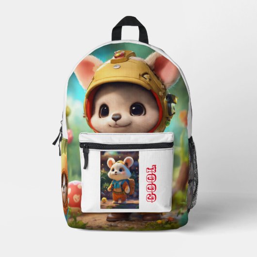 「新学期の要点：トレンディーキッズのバッグ プリントバックパック (正面)