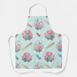 新学期の象のパターン エプロン