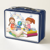 新学期の輝き：彼女の新しいお気に入りの メタルランチボックス (裏面)