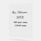 新学期の追加先生名の年度学校名 アクリルサイン (傾斜)