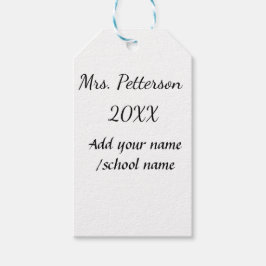 新学期の追加先生名の年度学校名 ギフトタグ