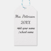 新学期の追加先生名の年度学校名 ギフトタグ (裏面)